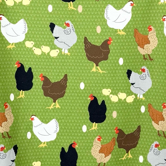 Lime Green Chicken Print Full-Zip Hoodie XL Fleece Lined Rooster Chicks Farm - Picture 4 of 10